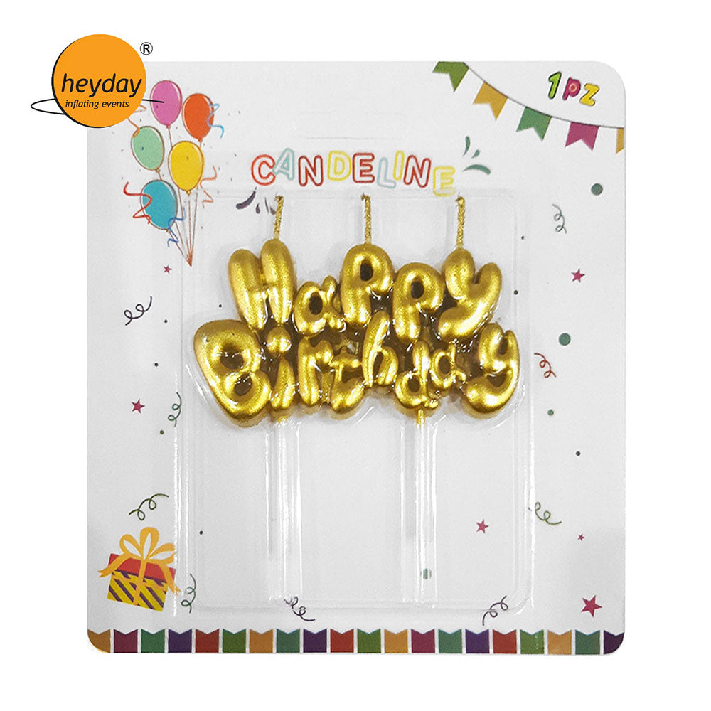 Happy Birthday Metal Candle Mixed