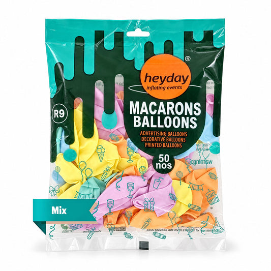 Pastel Macaron Balloons 9 Inch - 50 Nos