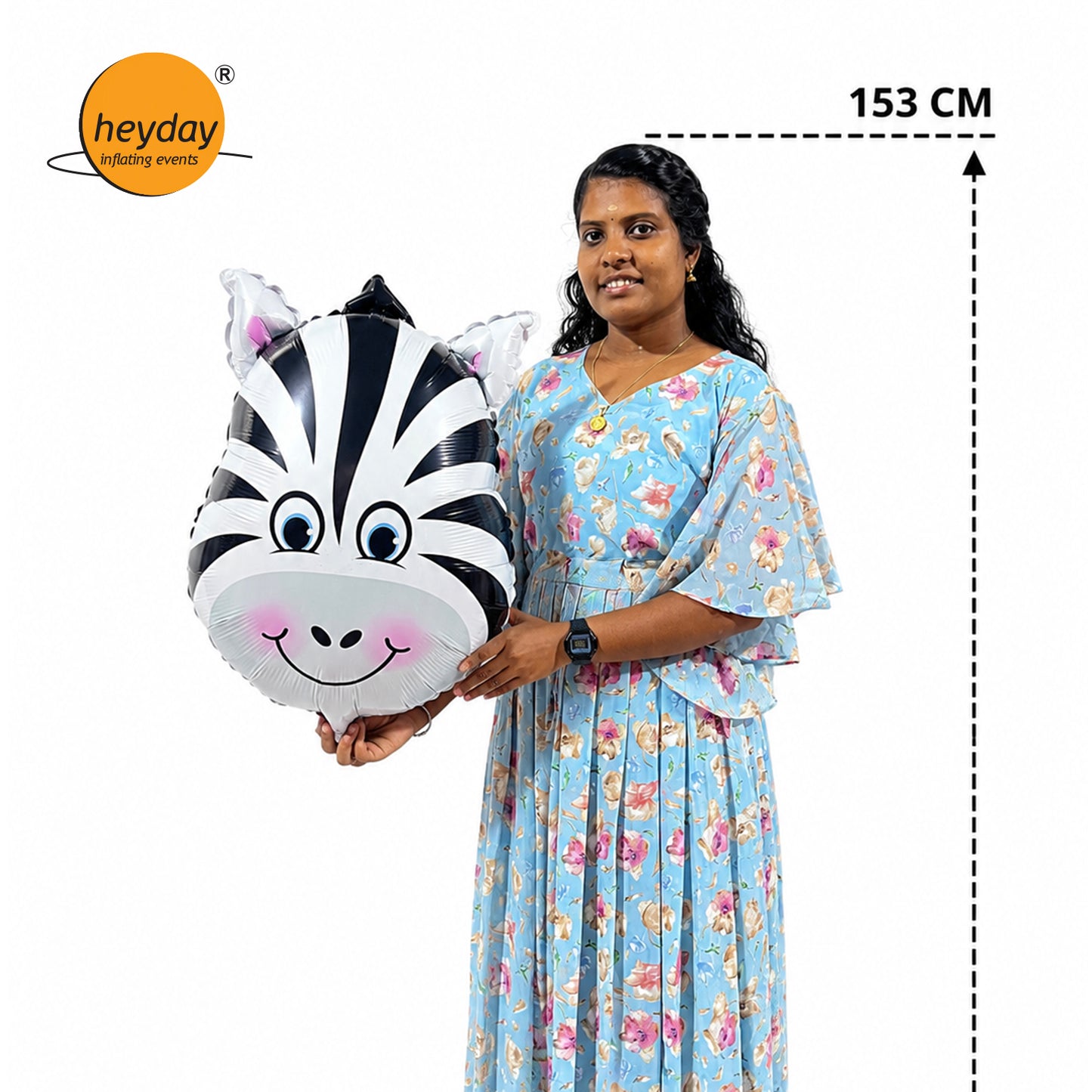 28" Zebra Head Foil Balloon
