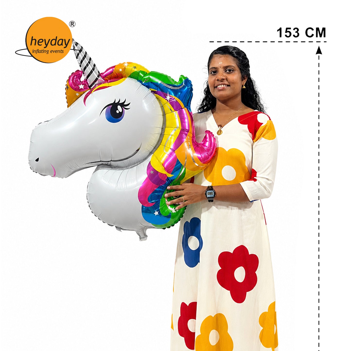38" Unicorn Head Foil Balloon