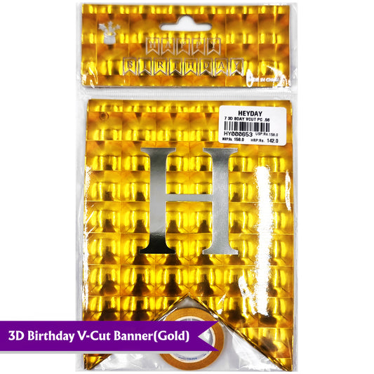 Happy Birthday 3D Vcut Banner