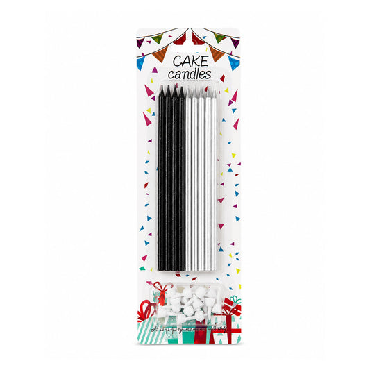 Gold and Silver Cake Top Candle Set