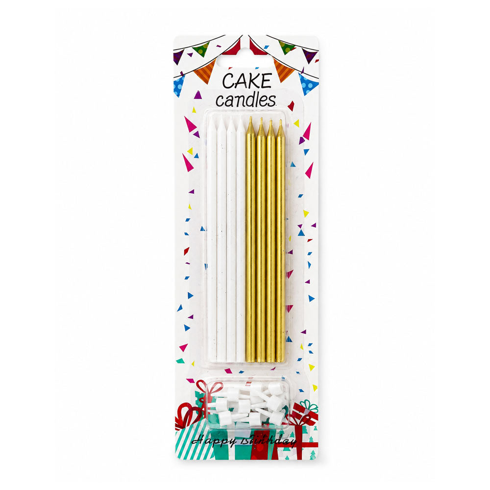 Gold and Silver Cake Top Candle Set