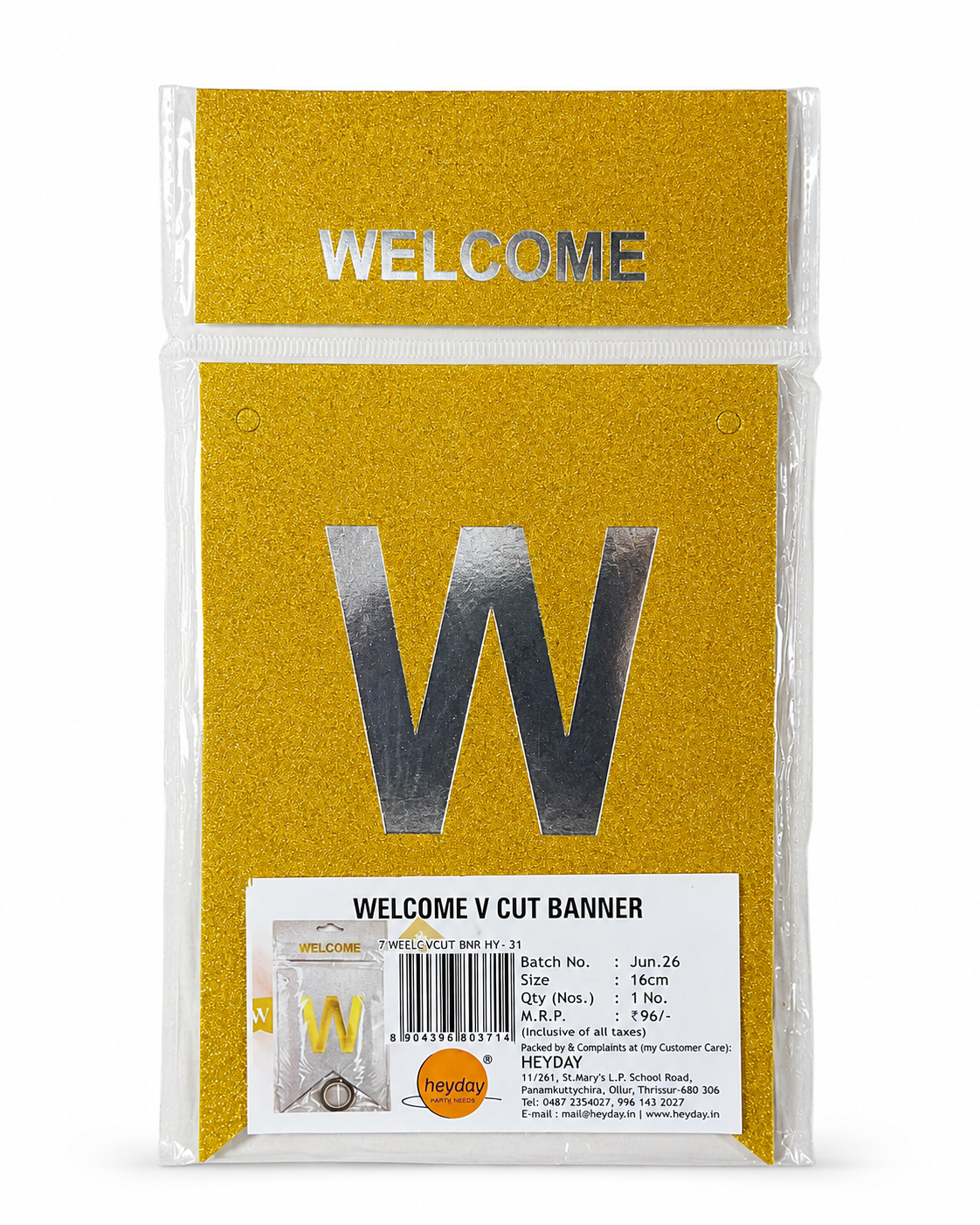 Welcome V Cut Banner