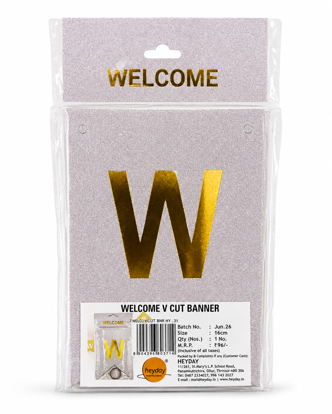 Welcome V Cut Banner