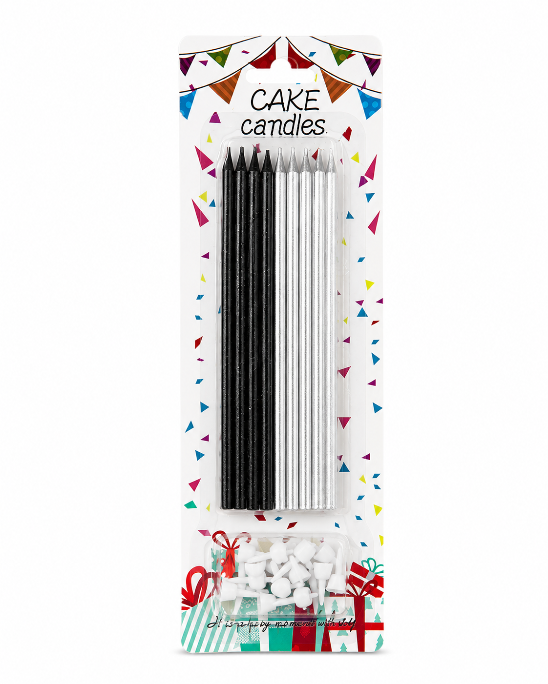 Gold and Silver Cake Top Candle Set