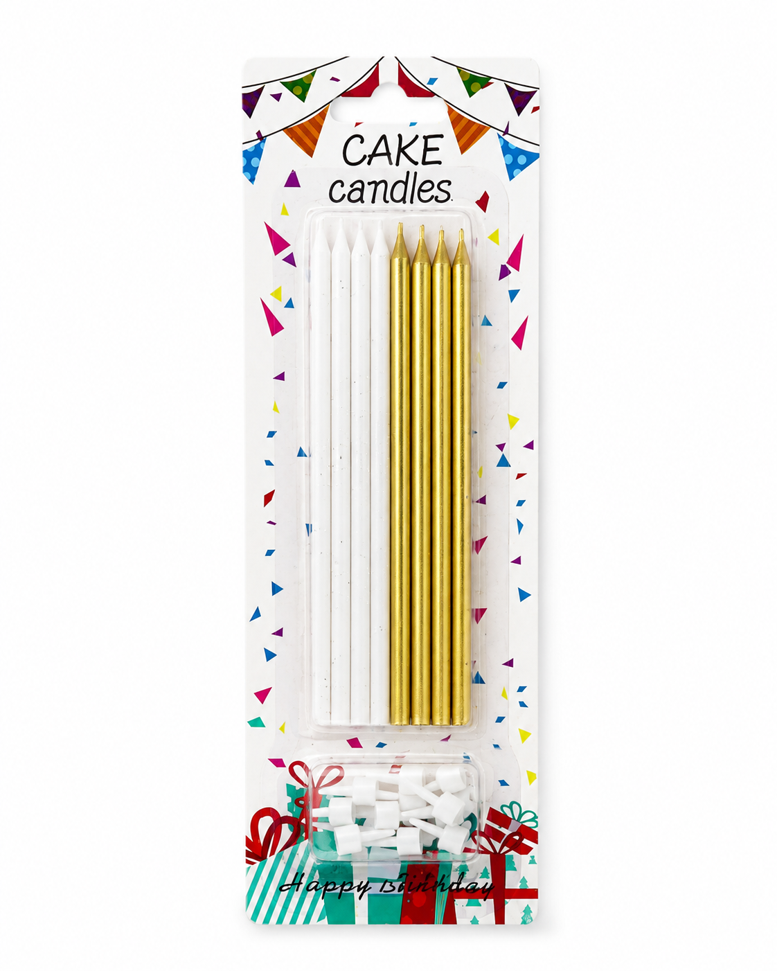 Gold and Silver Cake Top Candle Set