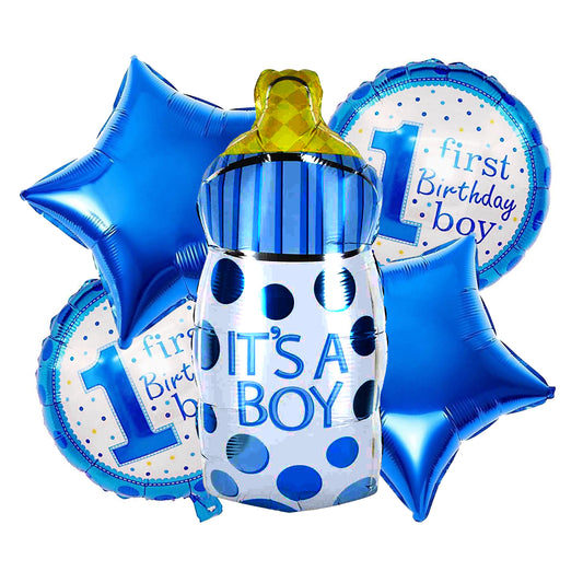 1st Happy Birthday Boy Milk Bottle- 5PCS Combo