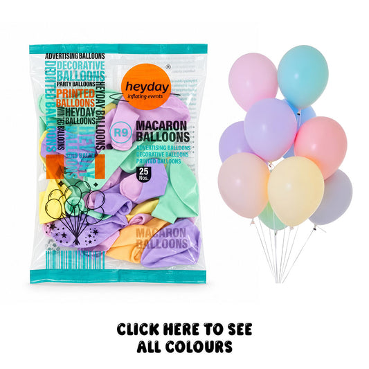 Pastel Macaron Balloons 9 Inch - 25 Nos
