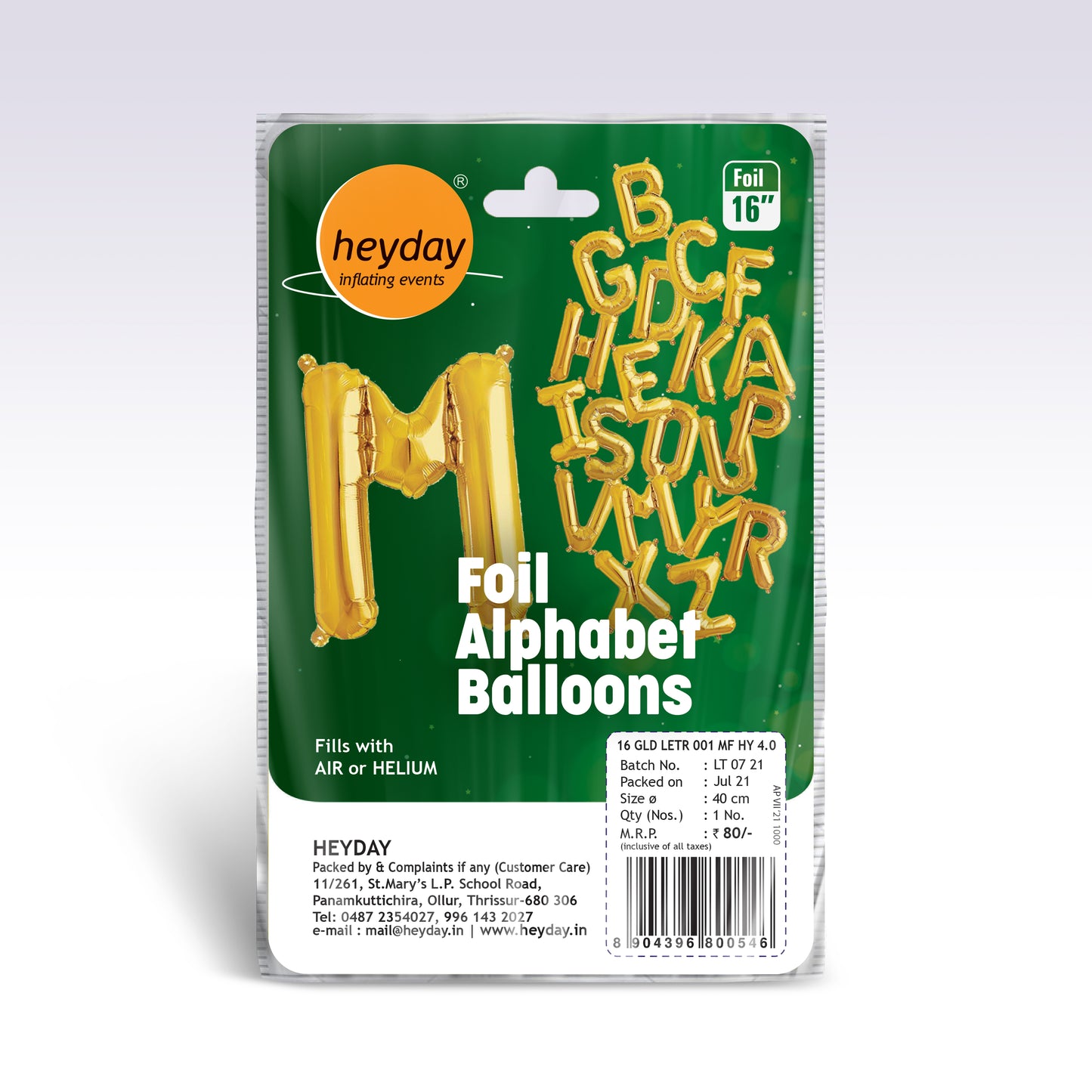 16" GOLD LETTER FOIL