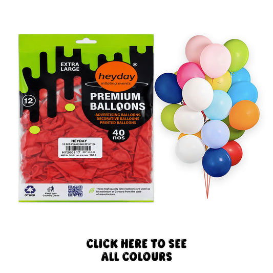 Premium Balloons 12 Inch - 40 Nos
