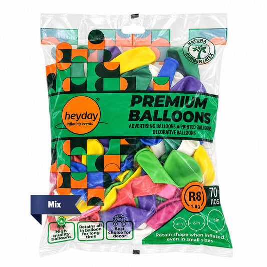 Premium Balloons 8 Inch - 70 Nos